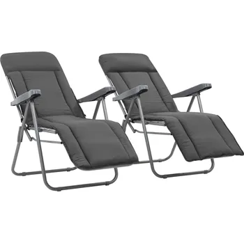 Zahradní nábytek Skládací zahradní židle s poduškami 2 ks šedé Šedá 44320