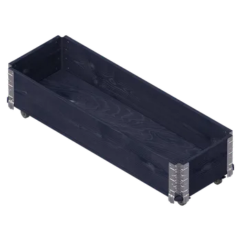 Truhlík Truhlík na bylinky s kolečky, dřevo, kov, černá, 120 × 40 × 19,5 cm RHB-1200X0400X195X15-1-4-BK