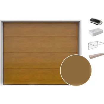 Garážová vrata DoorHan Garážová vrata s pohonem | Hladká, Zlatý dub, bez drážky Šířka stavebního otvoru (mm): 3000, Výška stavebního otvoru (mm): 2150