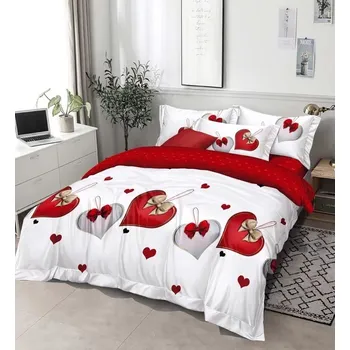 Povlečení Povlečení Homa BIG HEART&LOVE WHTE 7-dílná sada 140x200 cm