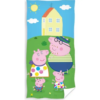 Carbotex Dětská osuška Prasátko Peppa Zábava na Zahradě 70x140 cm