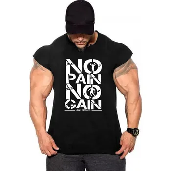 Pánské tričko Pánské sportovní tílko s nápisy Velikost: L, Barva (Varianta): Sleeveless Černá