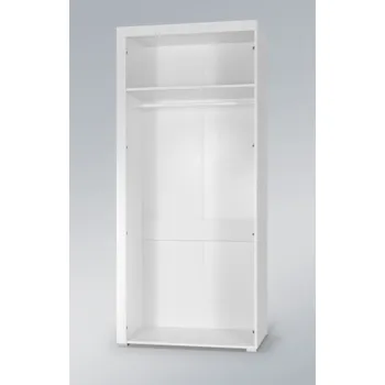 Cama šatní skříň SAMBA bílá/černý lesk