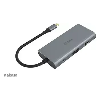 USB hub AKASA - externí USB hub - USB typ-C na 9-in-1