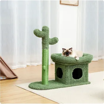 Škrabadlo KOČIČÍ STROM - stabilní, s přírodním sisalem - "Kaktus" - 70 cm