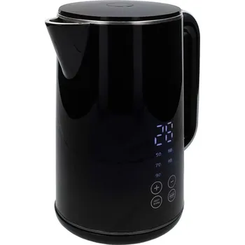 Rychlovarná konvice Nedis KAWK362EBK Varná konvice, objem 1,7l, 2200W, otáčení o 360°, displej, nastavitelná teplota, udržování teploty, hliník, plast, černá KAWK362EBK