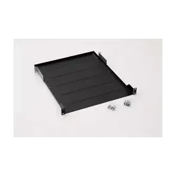 modulární přístroj a rozvaděč 19" police A1 s perforací 350mm, max.40kg černá