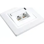 Zásuvka Solarix CAT6 UTP 2 x RJ45 pod omítku bílá
