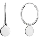 Stříbrné náušnice kruhy s lesklou placičkou 61058