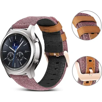 Sportovní Koženo-Nylonový Pásek Na Chytré Hodinky - 20Mm Barva: Růžová