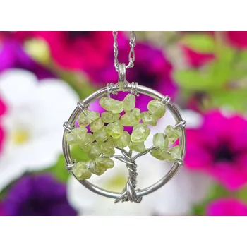 Přívěsek Olivín přívěsek strom života bižuterní kov