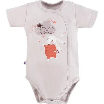 Eevi Body rozepínací s krátkým rukávem MELLOW šedé - 68