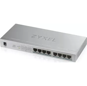 Switch Zyxel GS1008-HP, 8 Port Gigabit PoE+ unmanaged desktop Switch, 8 x PoE, 60 Watt