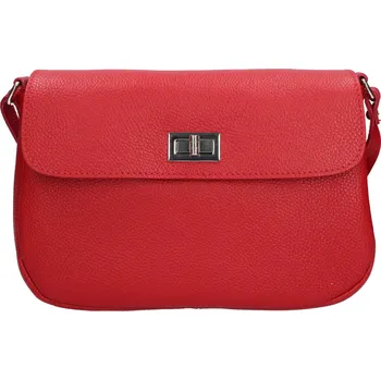 Kabelka Dámská kožená crossbody kabelka Italia Arabela - červená