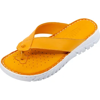 Dámské pantofle Dámské tyrkysové kožené žabky KREMARA 064 3305 orange Velikost: 39