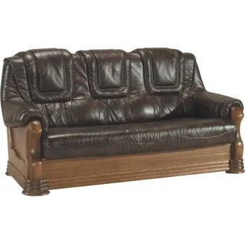 Pohovka Trojmístná pohovka JUDITA II kůže Barva: moření wenge, Potah: kůže Madras white