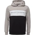 Pánská mikina 4F SWEATSHIRT COLOR BLOCK XL Šedá, Černá, Bílá