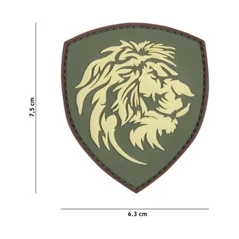Nášivka Gumová nášivka 101 Inc znak Dutch Lion - olivová