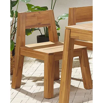 Sada 2 zahradních židlí tvrdé akáciové dřevo interiér exteriér rustikální design Beliani