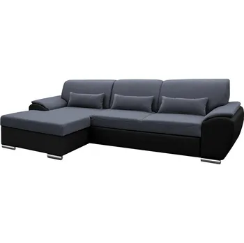 Sedací souprava Rohová sedací souprava EMILY ROH MALÝ, rozkládací s úložným prostorem, levá, černá/tmavě šedá