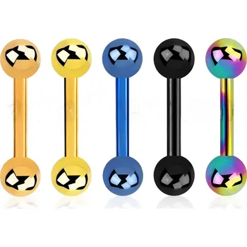 Piercing Piercingate Činka do ucha PNC00092 - Barva/Motiv: Růžové zlato, Délka tyčky: 6 mm, Kuličky: 4 mm, Průměr tyčky: 1,2 mm