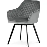 Autronic Jídelní židle, potah šedá sametová látka, kovové nohy, černý matný lak DCH-425 GREY4