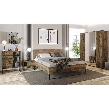 Ložnicová sestava Ložnice CARMEN černý kov / dub fregat