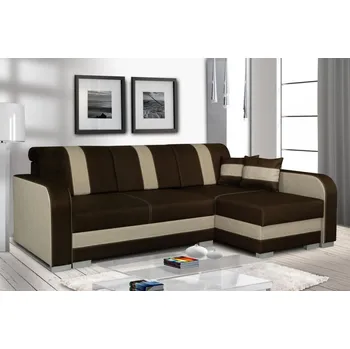 Sedací souprava Falco Rohová sedací souprava Costa, rozkládací s úložným prostorem, pravá, hnědá, béžová/Twist 8/3