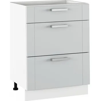 Kuchyňská skříňka Spodní kuchyňská skříňka JULIA TYP 57 se šuplíky, světle šedá/bílá