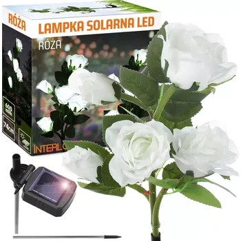 Dekorativní svítidlo Interlook FLD-35-BÍLÁ | Zahradní solární lampa LED Roses bílá | 74 cm, 600 mAh