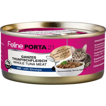 Krmivo pro kočku 12x156g Feline Porta 21 - Tuňák s krevetami