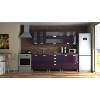 Kuchyňská linka Falco Kuchyňská linka Eginger RLG 220 cm, fialový lesk