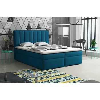 Postel Čalouněná postel LUCINI BOX 160x200, s úložným prostorem, výběr látek Potah: bluvel 86