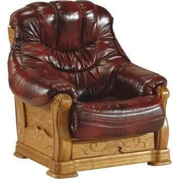 Křeslo Rustikální křeslo KEVIN kůže Barva: moření wenge, Potah: kůže Madras white