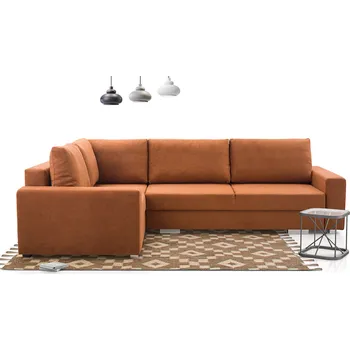 Sedací souprava Falco Rohová sedací souprava Toro, rozkládací s úložným prostorem, levá, oranžovo hnědá/Aston 10