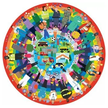 Puzzle GIBSONS Kulaté puzzle Duhoví hrdinové 500 dílků