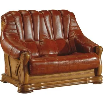 Pohovka Dvoumístná pohovka DEREK II kůže Barva: moření wenge, Potah: kůže Madras white