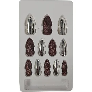 Umělé nehty Leventi Umělé nalepovací nehty s dekorem a s lepící ploškou-s37- 12 ks