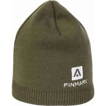Čepice Zimní pletená čepice Finmark WINTER HAT OS Khaki, Bílá