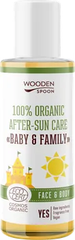 Přípravek po opalování Wooden Spoon Baby & Family BIO olej po opalování na obličej a tělo 100 ml