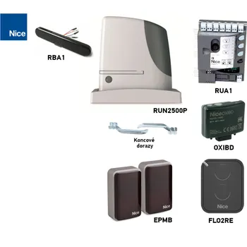 Pohon brány Sada pohonu pro posuvnou bránu do 2500 kg/18 m - NICE Run RUN2500P (C)