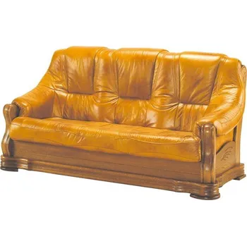 Pohovka Trojmístná pohovka BOHUMILA kůže Barva: moření wenge, Potah: kůže Madras white