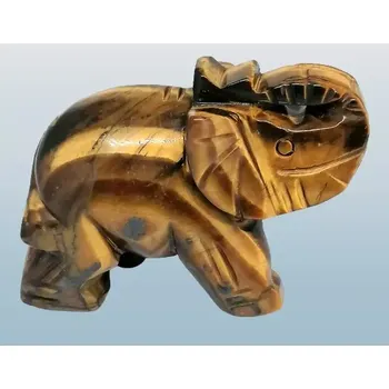 Slon pro štěstí z tygřího oka 7,5 x 5,5 cm