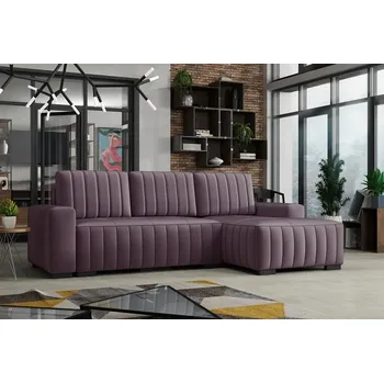 Sedací souprava Falco Rohová sedací souprava HAKIM rozkládací s úložným prostorem, pravá, fialová/manila07