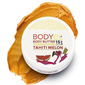 Přípravek na opalování BODYBE Opalovací máslo SPF 15 s třpytivým efektem - Tahiti Melon - 145g