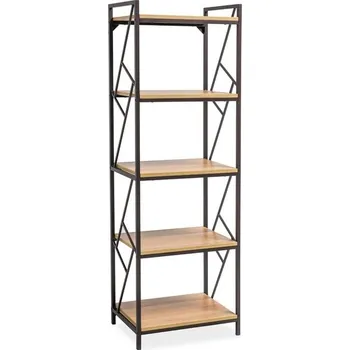 regál PABLO R5 - REGÁL POLICOVÝ - MDF - dub / kov tm. hnědá (TABLOR5) (S) (K150-Z)