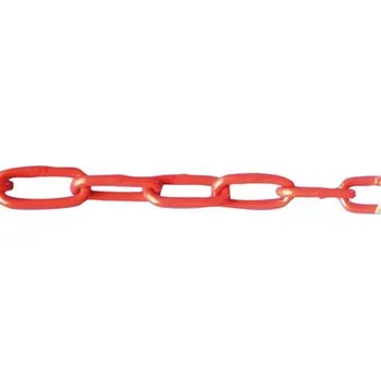 Řetízek Plastový řetízek, 6 mm, bílý/červený, 25 m, 430_05