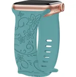 Řemínek gravírované květiny pro Apple Watch 38/40/41/42(S10)mm Barva: Narcis - zelená