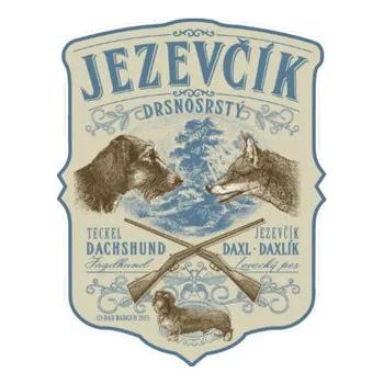 Samolepící dekorace Samolepka Jezevčík a liška - béžová-modrá