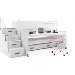 Nábytek PEGAS s.r.o. Dětská patrová postel s psacím stolem MAX 1 Bílá, bez matrace 80 X 200 , pro 3 osoby